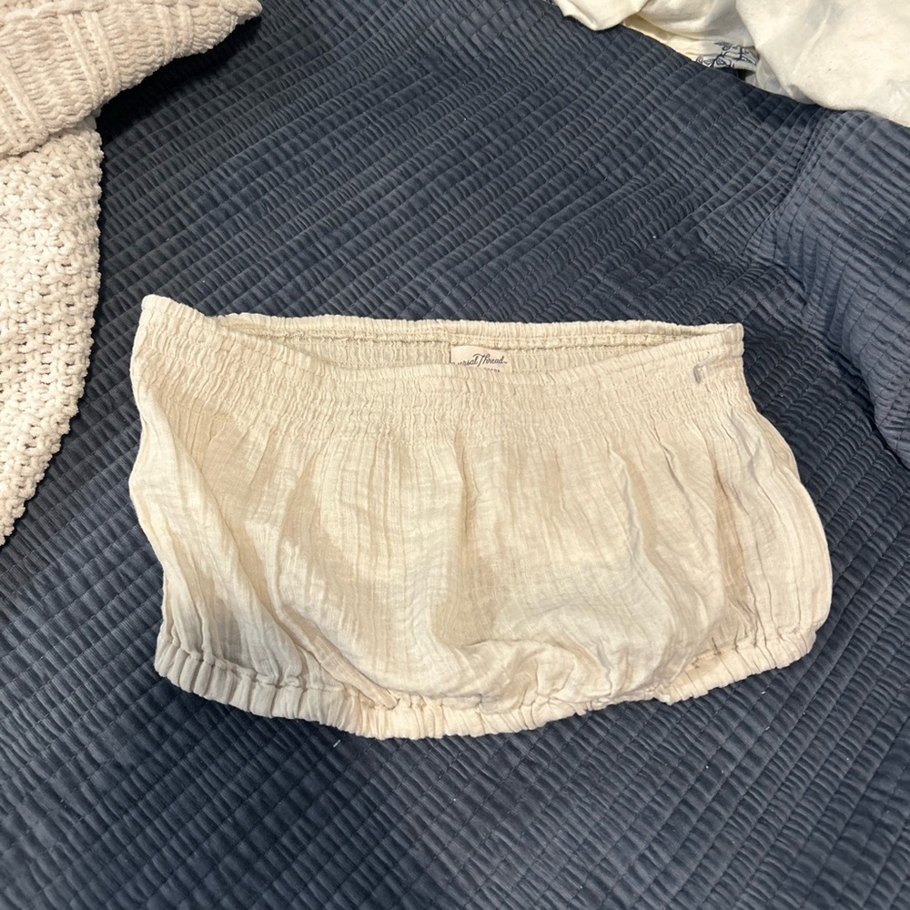 Universal Thread Cream Smocked Top